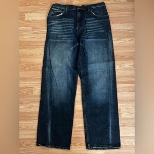 Men's Dark Blue Straight-Leg Jeans